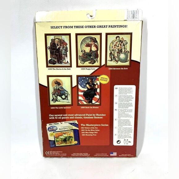 Vintage Paint By Number Norman Rockwell Saturday Evening Post PUPPY LOVE NIB - Picture 3 of 9